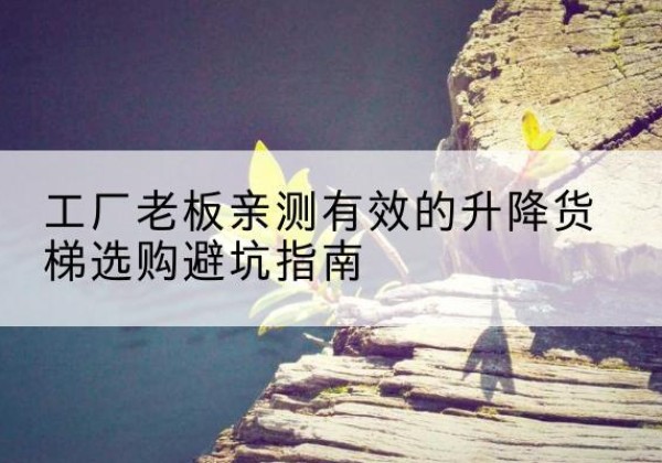 元宝山升降货梯怎么选-工厂老板亲测有效的升降货梯选购避坑指南